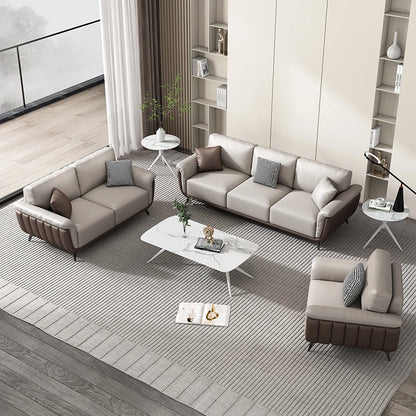 Luxury Office Sofa with Coffee Table Set Office Room Furniture Synthetic Leather Sofa Modular Modern