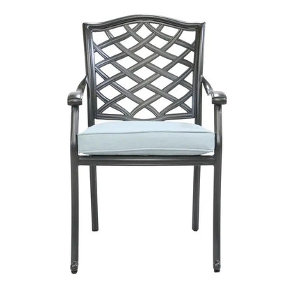 Set of 2 Light Blue Dining Arm Chairs