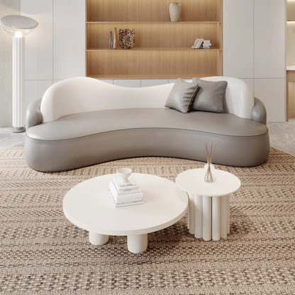 Curved special-shaped leather art sofa Internet celebrity beauty salon clothing store rest area