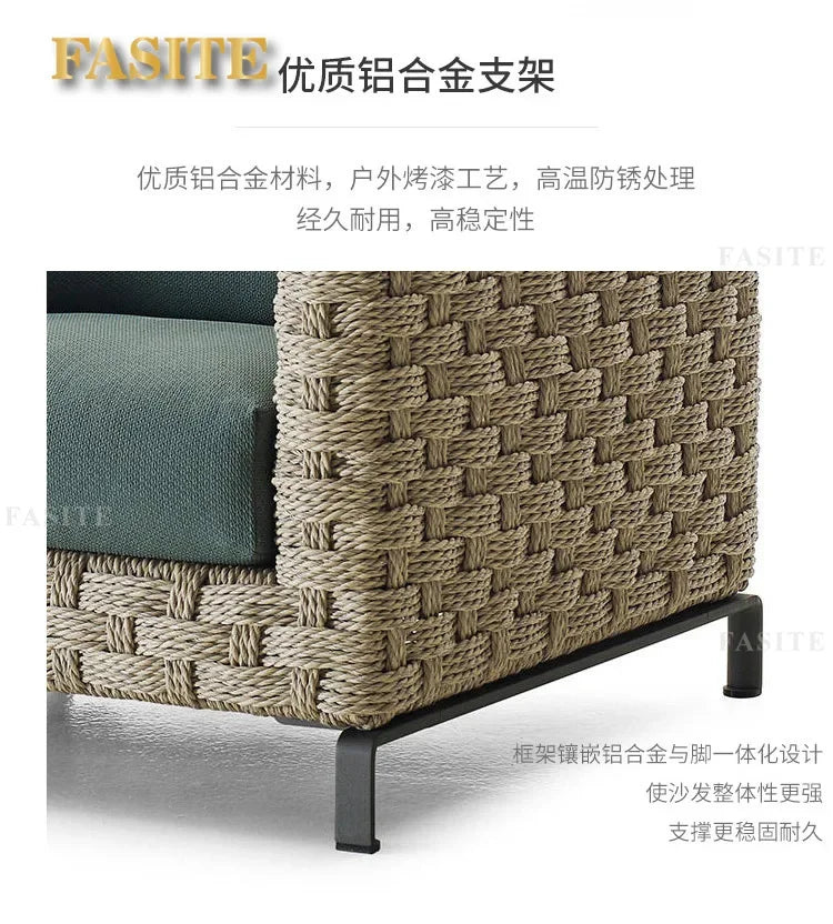 Outdoor rattan sofa combination villa courtyard garden furniture homestay outdoor restaurant lounge chair