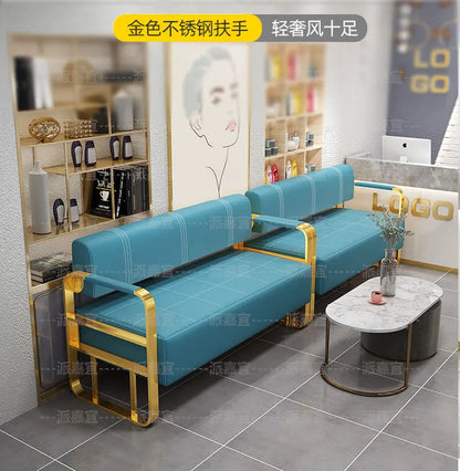A Barber Shop Sofa Waiting Chair Stainless Steel Office Reception Sofa Chair