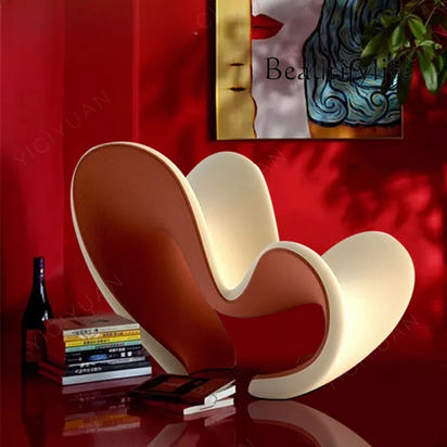 Nordic creative love FRP living room recliner model room special-shaped fabric single chair leisure chair