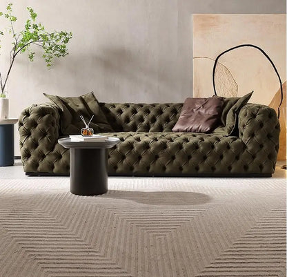 Modern Luxury Microfiber Fabric Villa Sofa Set Light Leather Love Seat for Living Room-High Quality Hot Sale Couch