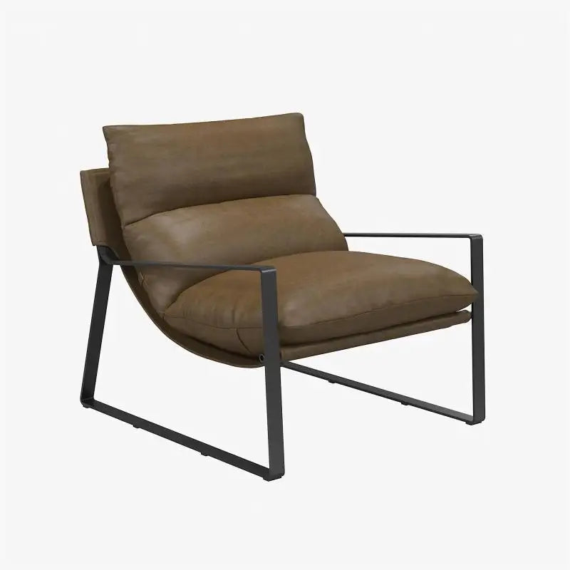 Upholstered Sling Accent Chair Modern Style Living Room Chair With Comfortable Upholstery And Sturdy Metal Frame