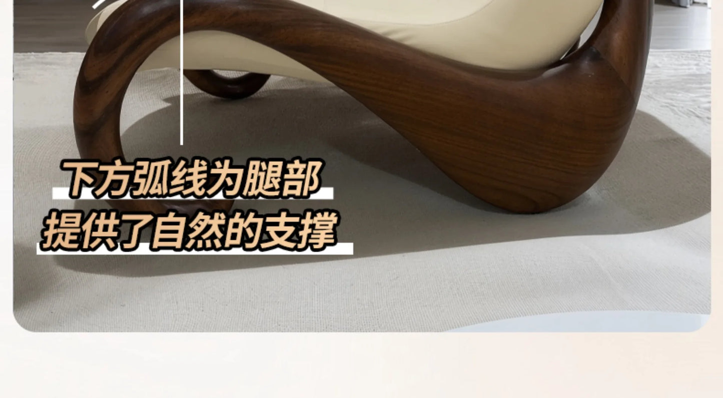 Sofa chair creative single living room study Italian minimalist leather leisure reclining chair