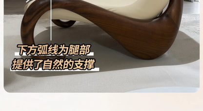 Sofa chair creative single living room study Italian minimalist leather leisure reclining chair