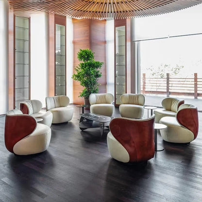 Luxury Hotel Furniture Living Room Single Sofa Fabric Leather Chair Home Wooden Frame High Back Leisure Chair