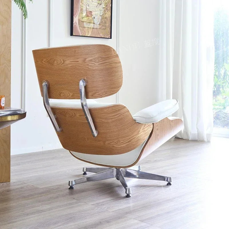 Medieval Rotary Sofa  Recliner Chair  Nordic Design Single Sofa Chair Eames Recliner Single Leather Sofa Designer Leisure Chair