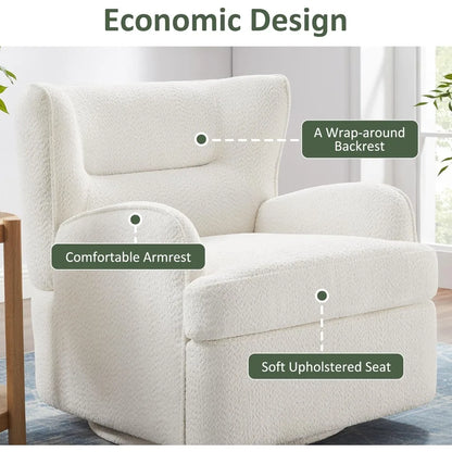 Swivel Accent Chair,Modern 31.50 Upholstered Armchair, Comfy Accent Chair for Living Room,Bedroom, Corner, Reading