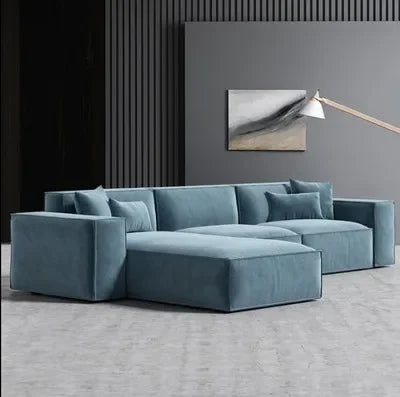 /Italian simple square multiperson combination sofa Nordic creative corner highend living room fabric sofa