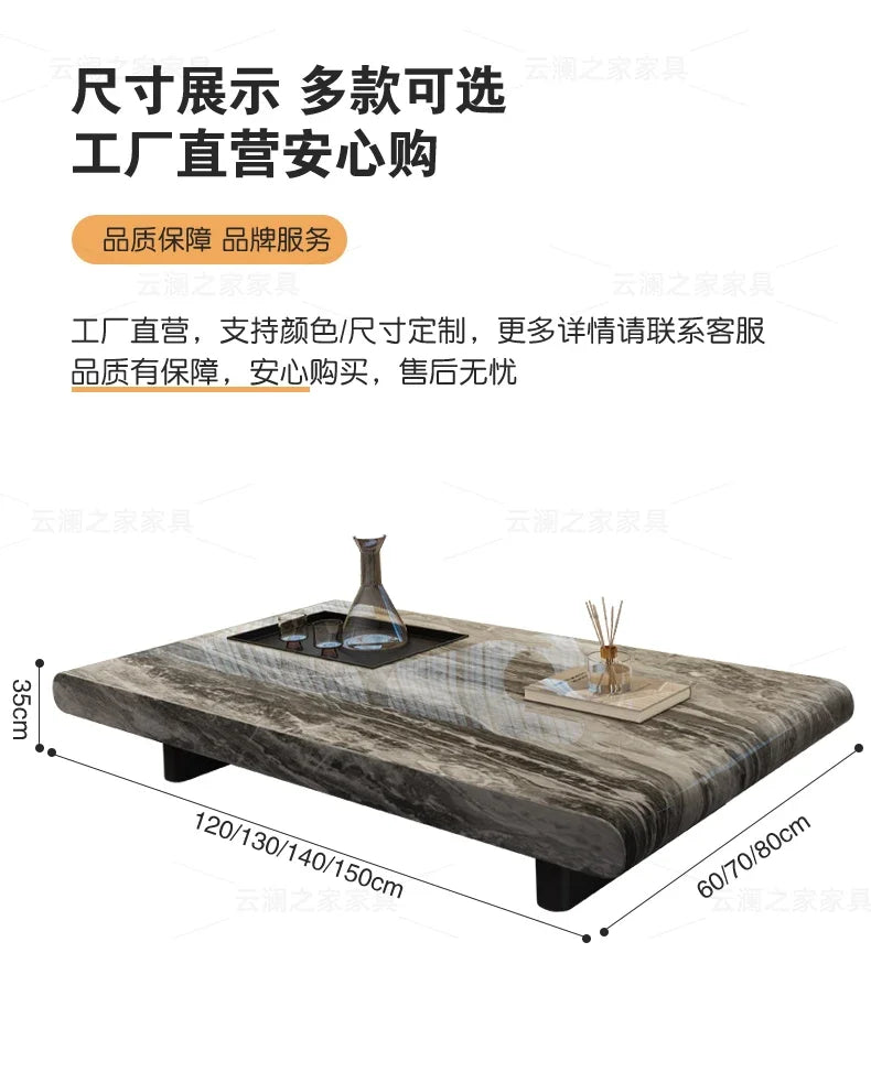 minimalist advanced sense modern simple living room household rectangular oval marble coffee table