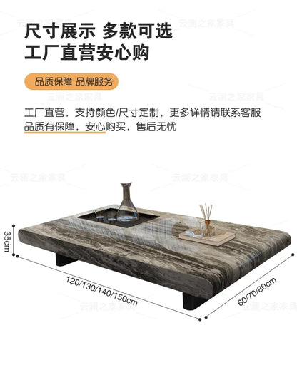 minimalist advanced sense modern simple living room household rectangular oval marble coffee table