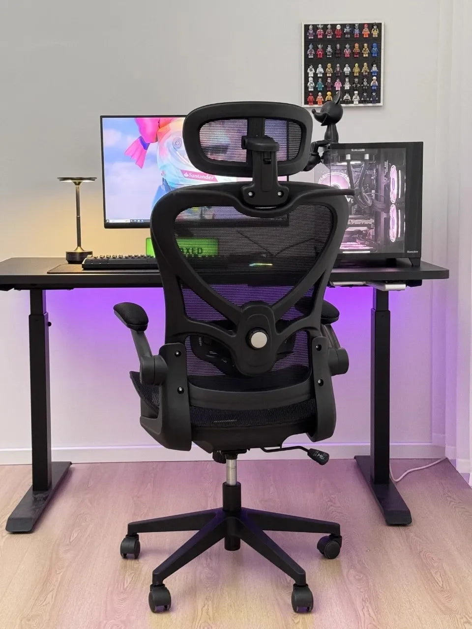 Ergonomic Office Chair with Lumbar Support Adjustable 3D Armrests Recline Tilt Function Mesh Seat for Home Office