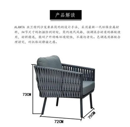 Outdoor villa courtyard rattan sofa furniture hotel bed and breakfast balcony sofa chair bed and breakfast terrace garden sofa c