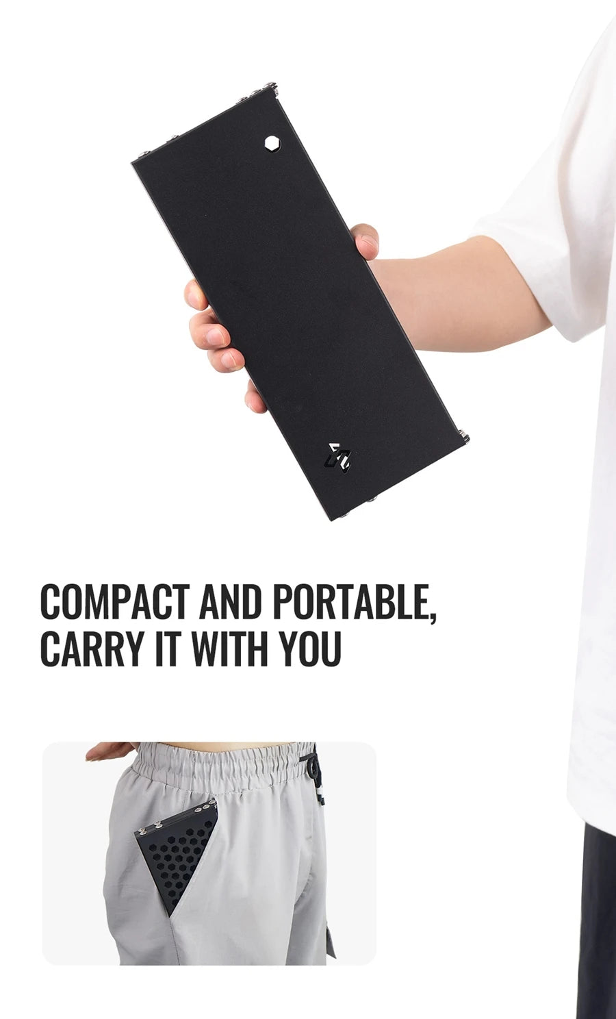 Pocket Mini Table for Camping, Aluminum Lightweight Portable Table Foldable Leg Design Perfect for Cookware, Hiking, Fishing