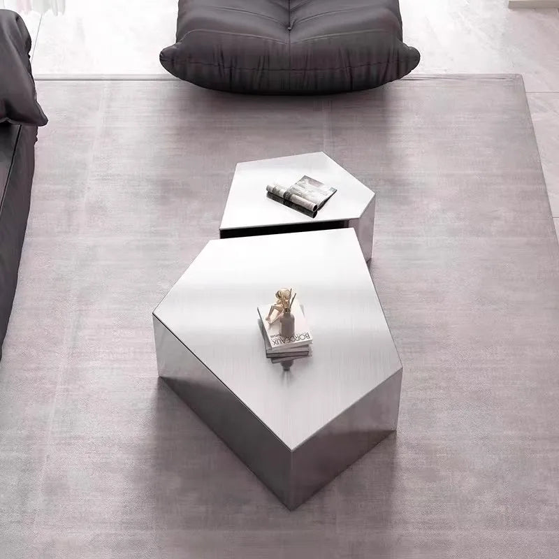 Stainless Steel Living Room Side Table Tea Table European Style Light luxury Household Use Alien Decoration Tea Table Side Table