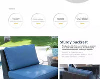 American Modern Courtyard Furniture Leisure Rattan Sofa Chairs Outdoor Country Corner Garden Sofas Patio Furniture Set a