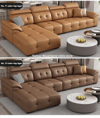L Shaped Leather Sectional Sofa and Couch For Living Room Italian Oversized Leather Sofa Couches Living Room Furniture