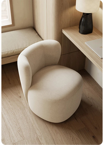 Single balcony sofa is simple, leisure chair, rotatable fabric, bedroom dressing stool, retro light luxury