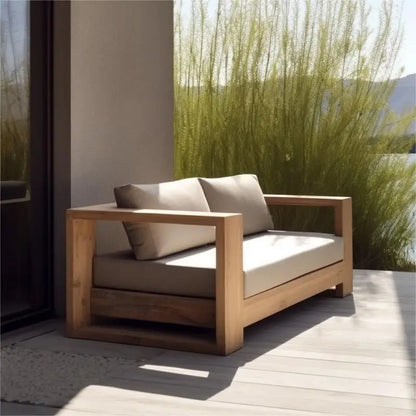 Hotselling All Weather Patio Garden Furniture Hotel Pool Sofa Set Outdoor teak Wood Sofa