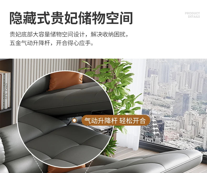Designer Leather Sofa Living Room Ajustable Lounge Foldable Sofa Reclinable Modular Minimalist Woonkamer Banken Lounge Furniture