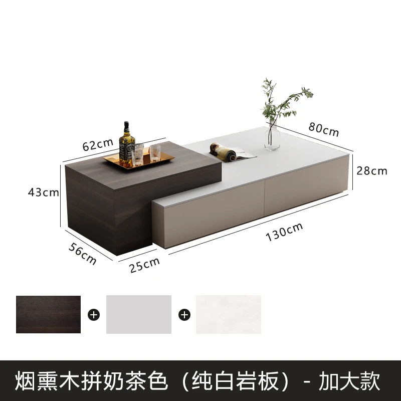 lifting Telescoping lounge coffee table living room Lift top Design Luxury Side Table Storage Tavolino Soggiorno Furniture