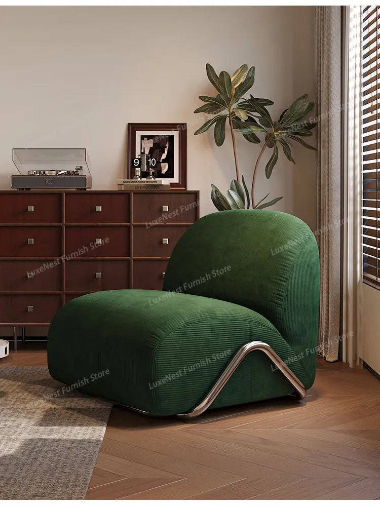 Home Modern Flannel Living Room Sofas Couch Single Sofa Bedroom Lazy 1-person Sofa Living Room Furniture Boneless Couch Sofas