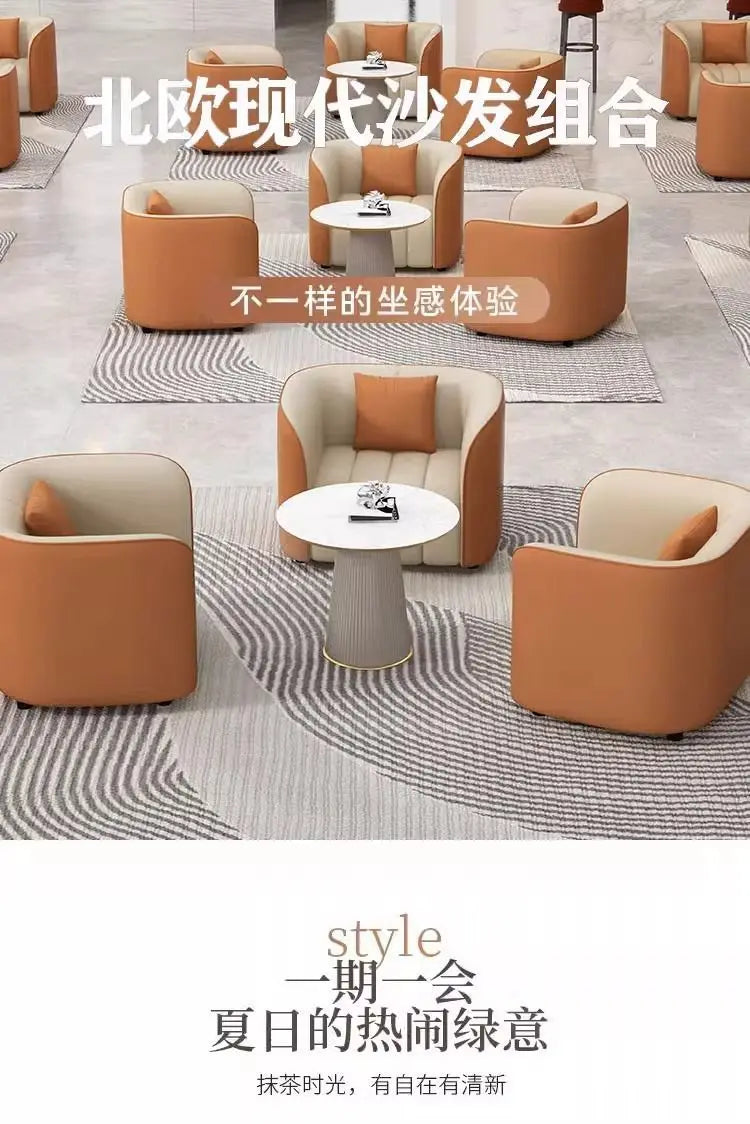 Custom. Hotel Lobby Luxury VIP Lounge Area Business Reception Sofa Sales Office Negotiation Sofa Set