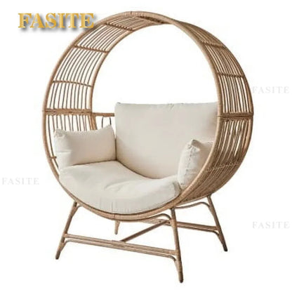 2025 New  Bellamy Round Wicker Outdoor Egg Chair, Beige