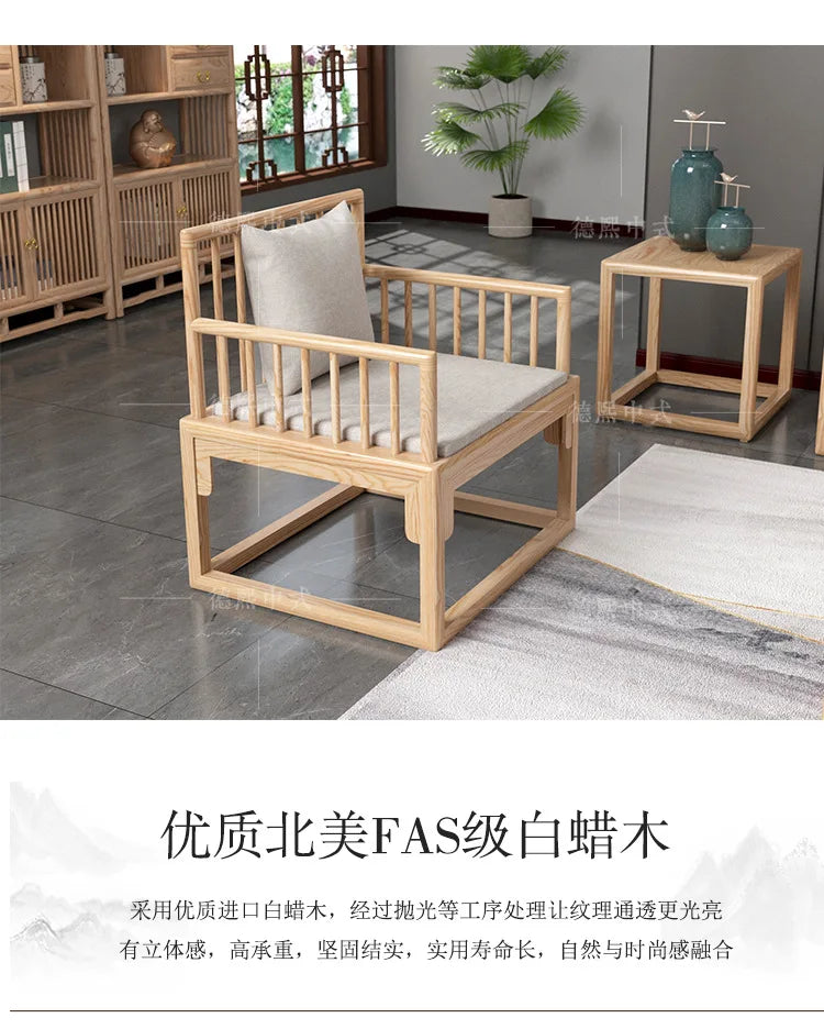 Han Solid Wood New Chinese Sofa Combination Living Room Zen Bed Hotel Homestay Push