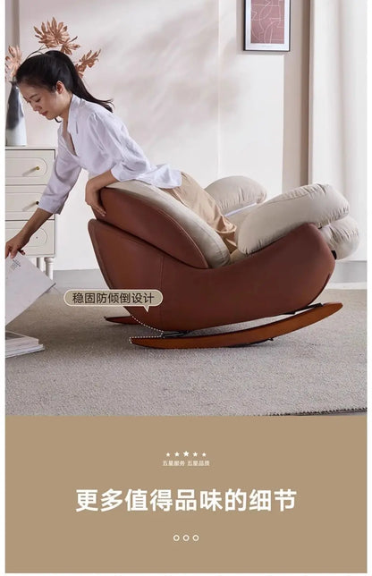 Lazy sofa rocking chair adult medieval balcony household single leisure living room lazy rocking sofa recliner