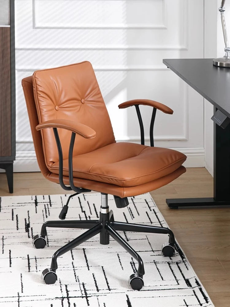 Light Luxury Leather Office Chair Computer Chair Home Comfortable Sedentary Ergonomic Chai r Study Ch air Boss Cha ir