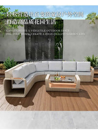 Outdoor sofa table and chair set Outdoor courtyard rattan casual sunscreen waterproof furniture
