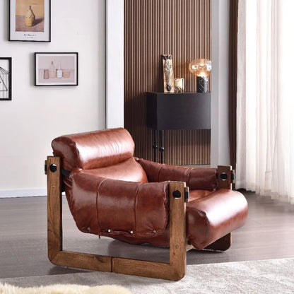 Solid Wood Single Sofa Chair with Modern Design Net Red Medieval Leisure Style for Home Furniture Jersey Living Room Chair