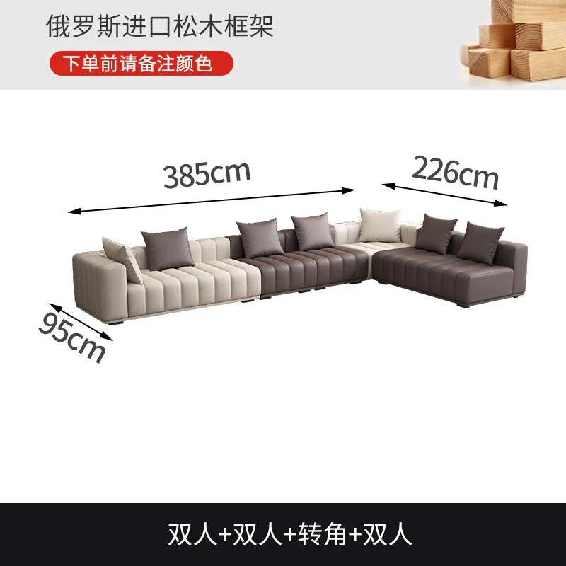 Floor Leather Living Room Sofas Couch Luxury Recliner Corner Pouf Living Room Sofas Lounge Bedroom Divano Postmodern Furniture