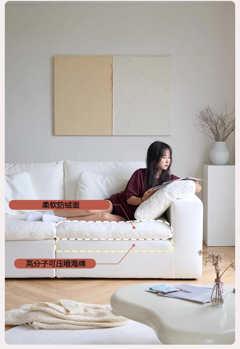 Vacuum compression cloud sofa lazy chenille fabric small apartment living room free combination module sofa furniture