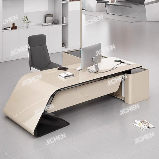 Asthetic Executive Luxury Desk Manager L Shaped Modern Designer Computer Table Organizer Workstation Escritorio Office Furniture
