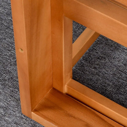 5 Seater L Shaped Patio Furniture Set Wood Outdoor Sectional Sofa Conversation Set with Coffee Table and Cushions for Garden G