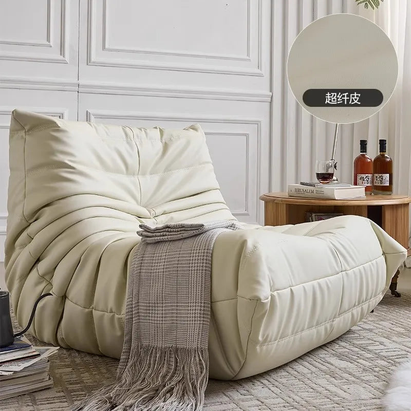 Caterpillar Togo Single Recliner Lazy Sofa Wabi-Sabi Style for Living Room Bedroom Balcony Leisure Reclining Sleep 78x103cm