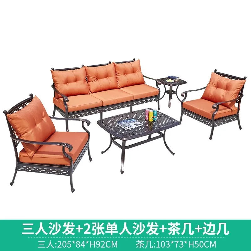 Outdoor Sofa Aluminum patio Villa Courtyard Garden Courtyard High end Hotel Leisure Simple Sofas set