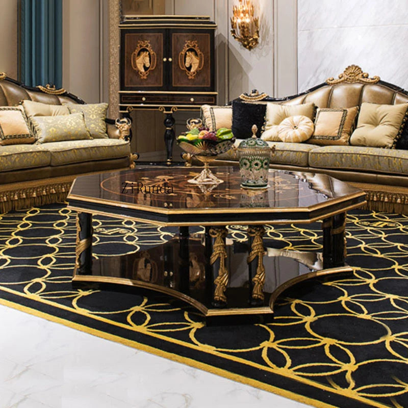 High quality unique central table design living room furniture luxury classical round coffee table