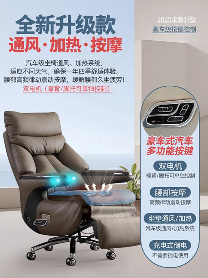 Smart Electric Executive Office Chair with Ventilation - Reclining Massage CEO Chair for Home Professional Use Furniture JT40