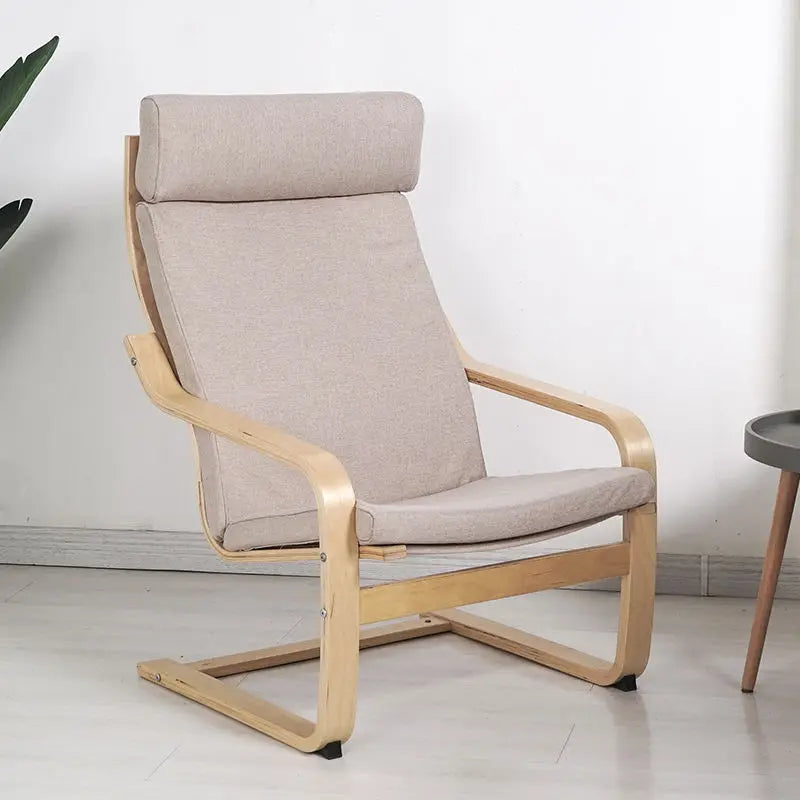 Nordic Lounge Chair - Solid Wood Armrest Recliner for Balcony & Nursery