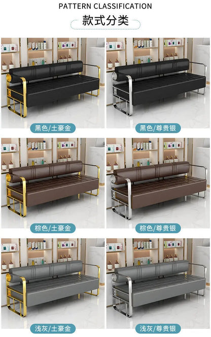 Furniture Barber Shop Sofa Waiting Salon Special Chair Hair Salon Rest Area Stainless Steel Sofa Chair