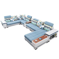 For living room minimalist modern large unit furniture set combination cotton and linen 2024 new technology fabric sofa