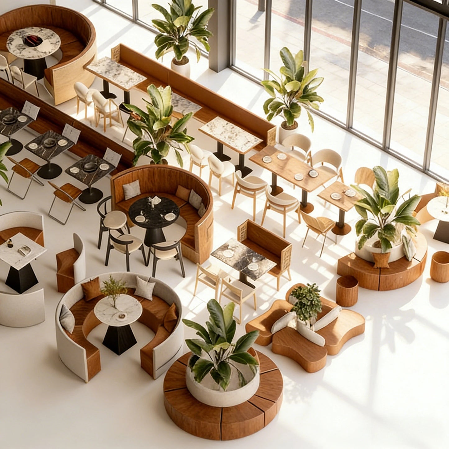 Commercial Booth Sofa Set Solid Wood Leather, Table Chair Combination for Milk Tea Coffee Hot Pot Restaurant Card Seat