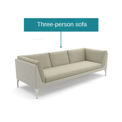 Modern Leisure PE Rattan Outdoor Sofas Set Patio Balcony Lounge Chair Simple Home Waterproof Sun Protection Set Garden Furniture