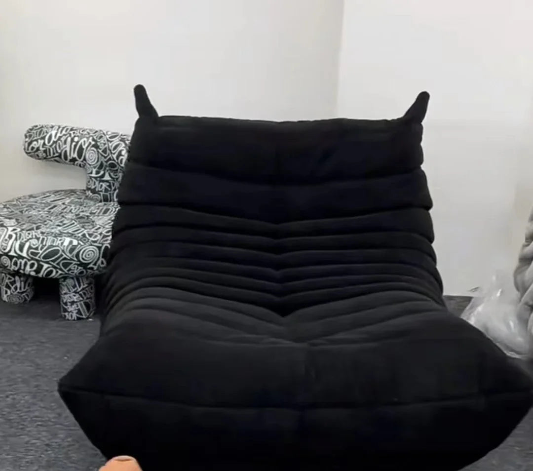 Togo caterpillar sofa balcony leisure bedroom living room reclining sleeping lazy sofa cream wind single recliner