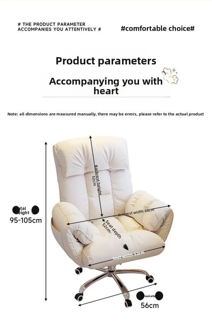 Ergonomic Office Chair Comfortable for Long Hours Metal Backrest Reclining Gaming Chair Office Office Chair Gamer Chair Muebles