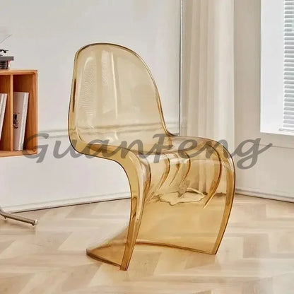Transparent Plastic Chair Living Room Relax Backrest Waiting Cafe Chair Hotel Acrylic Design Dining Stool Nordic Furniture